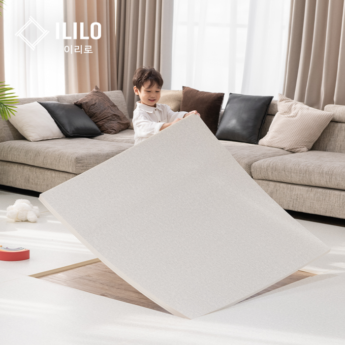 이리로 붙이는 매직 퍼즐매트 층간소음 어린이 안전인증, 4개, 샌드 베이지