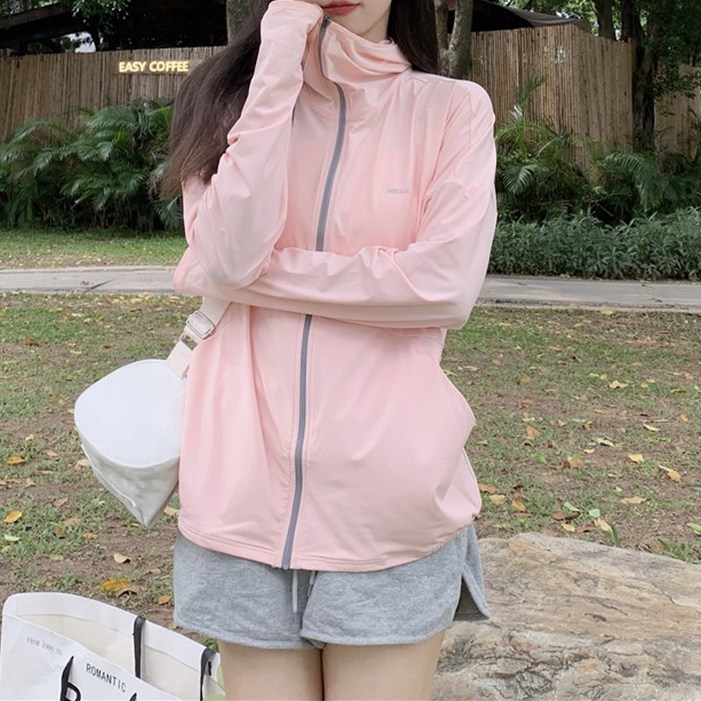 IBOY UGIRL XU0076C NEW 여성 여름 자외선차단 긴팔 얇은 후드 집업 아우터