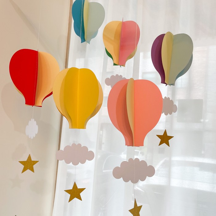 그리다 구름 열기구 모빌 세트