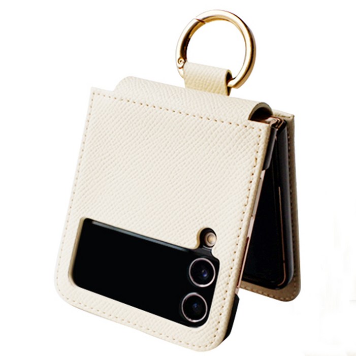 갤럭시 호환 Z플립3 4 가죽케이스 힌지보호 카드수납 지갑형