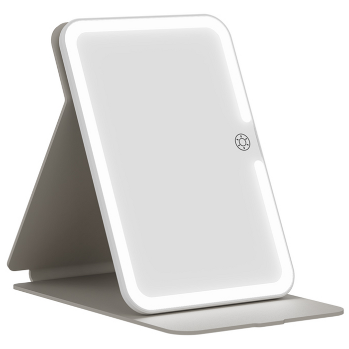 윈세프 USB 충전식 휴대용 미니 LED 거울 WM01, 화이트