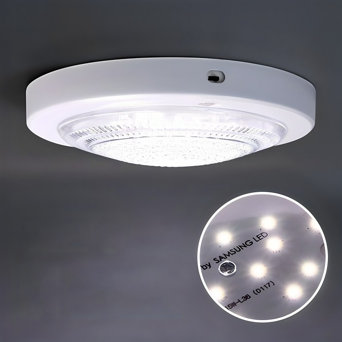 LED 원형 현관 계단 복도 베란다 건식 센서등 15W