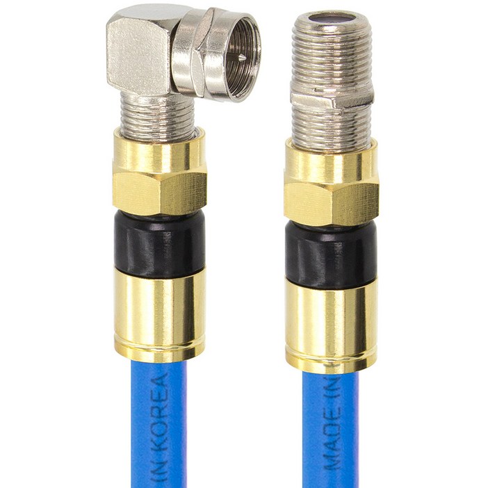 솔탑 국산 골드 고급형 RF 안테나 블루 꺾임 연장 TV 동축 수제작 케이블 50M, SOLTOP-1275, 1개