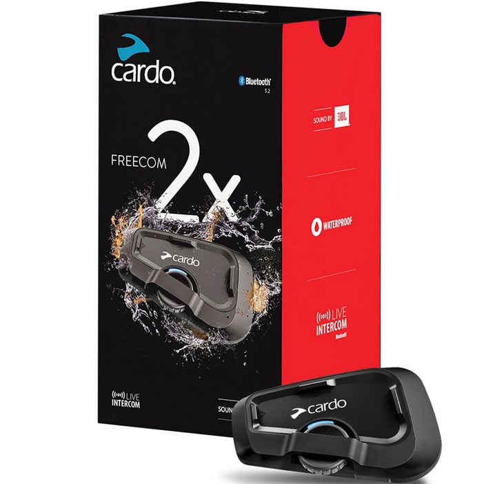 카르도 프리컴 2X JBL 오토바이 블루투스 이어셋, FREECOM 2X  SINGLE, 블랙