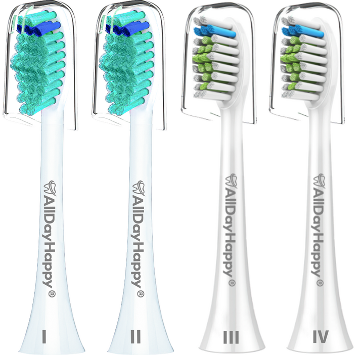 올데이해피 필립스 호환용 전동 칫솔모 HX6014 2p  HX6064 2p  안전뚜껑 세트