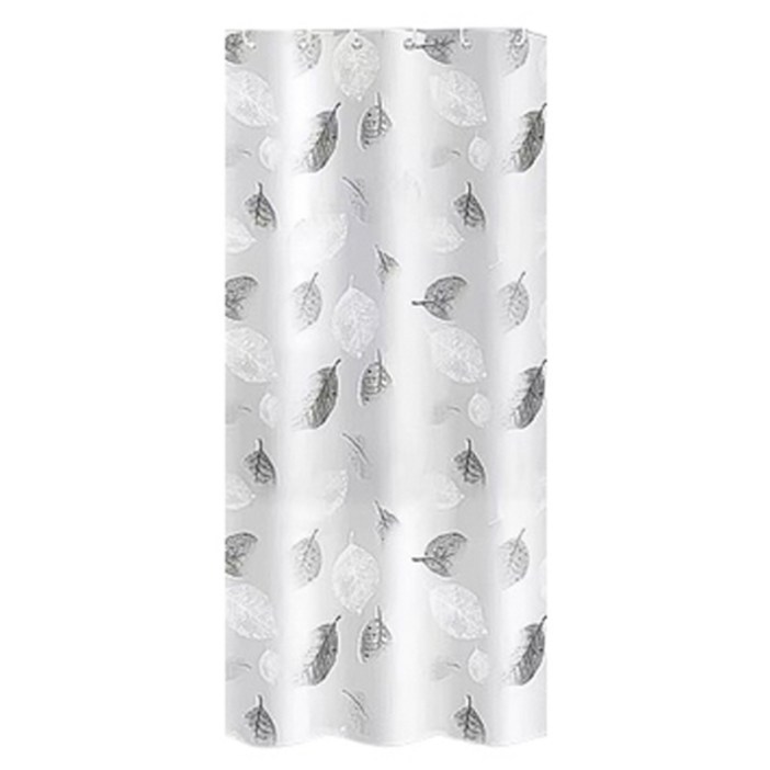 블럭마트 심플 나뭇잎 샤워커튼