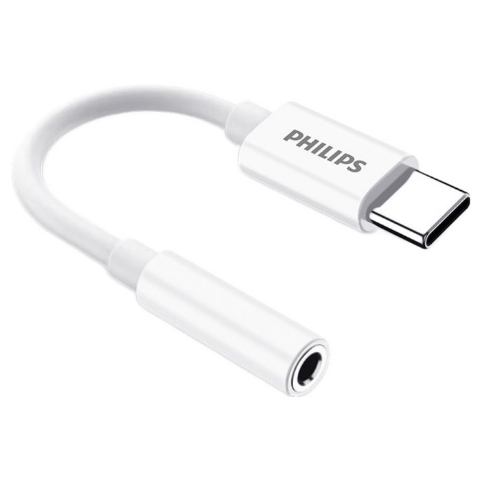 필립스 C타입 3.5mm 이어폰 변환 젠더 오디오 AUX 헤드셋 마이크 연결잭 고품질 DAC 칩 내장