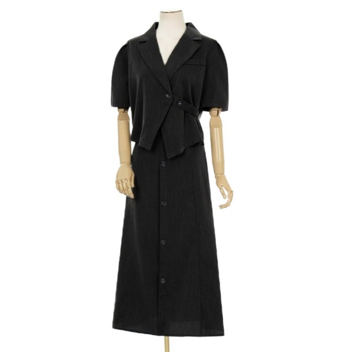 페이지플린 버튼 자켓 + 스커트 세트 S5BSE030C