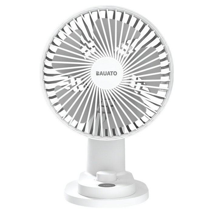 바우아토 무선 저소음 자동 회전 소형 집게 틈새 탁상용 선풍기, DB0501, 화이트