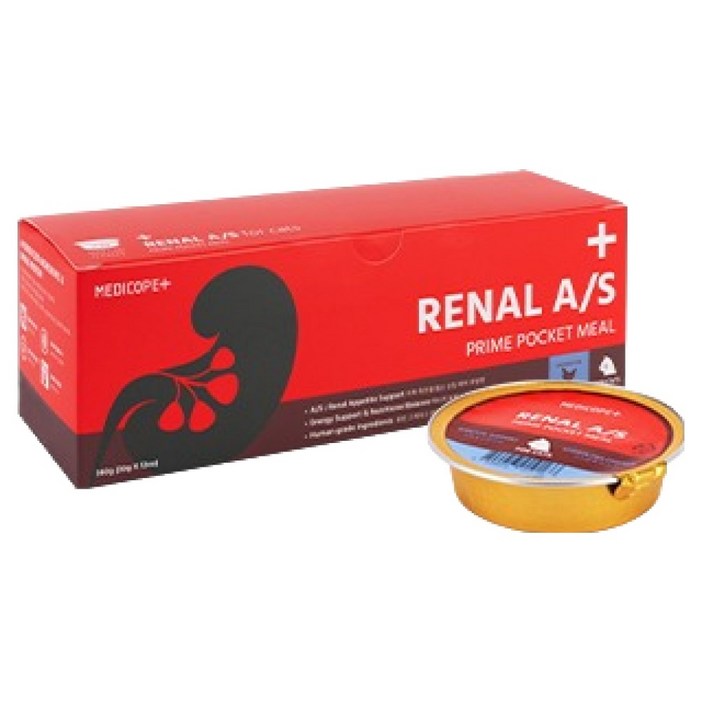 메디코펫 고양이 프라임 포켓 밀 레날 A S 습식 가수분해 닭고기캔, 30g, 12개, 투약보조