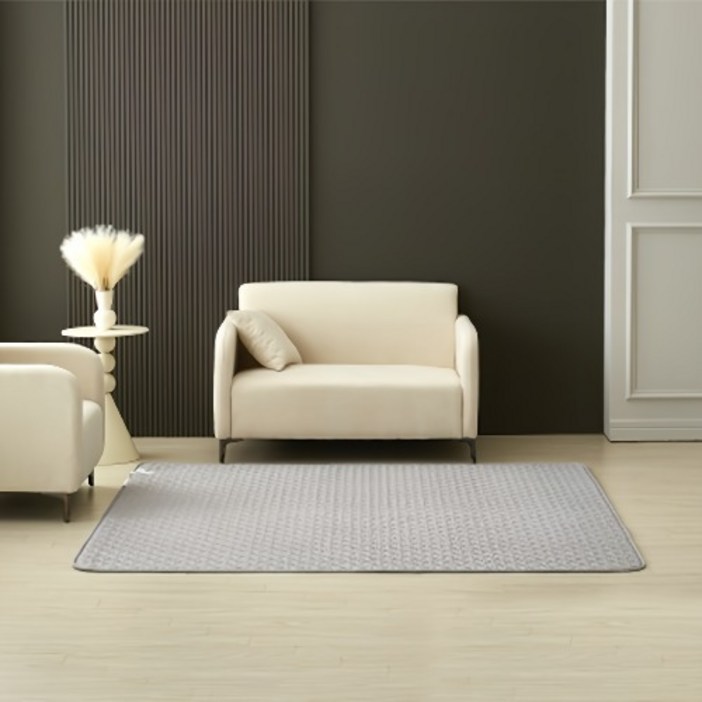 더안 스마트 IOT 시어서커 탄소 전기요 DHE-D7025, 그레이, 라지킹_분리난방(180X200CM)