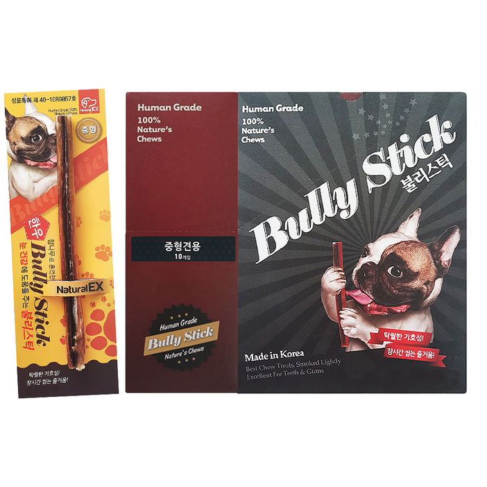 네츄럴이엑스 강아지 불리스틱 간식 일반 중형