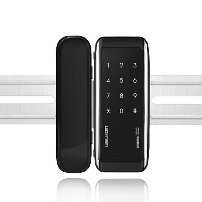 솔리티 웰콤 유리문 전용 스마트 보조키 손잡이 없음 도어락 WG10N