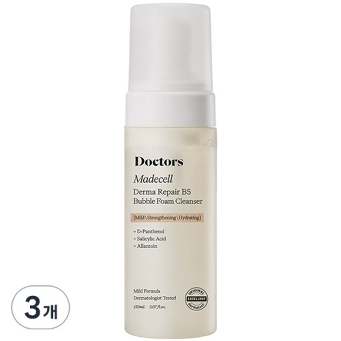 닥터스 마데셀 더마 리페어 B5 버블폼 클렌저, 150ml, 3개