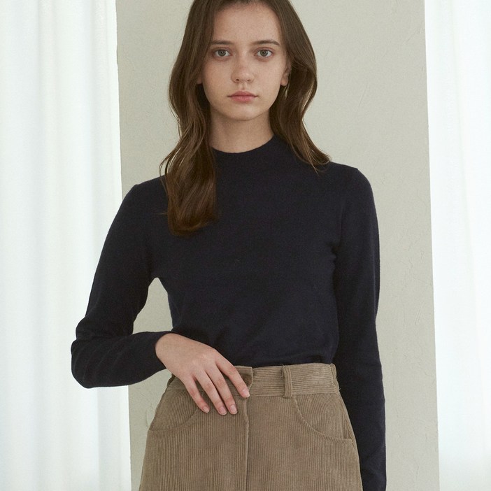 210에디트 남녀공용 캐시미어 블렌디드 반터틀넥 솜털니트 ZZ4SW011