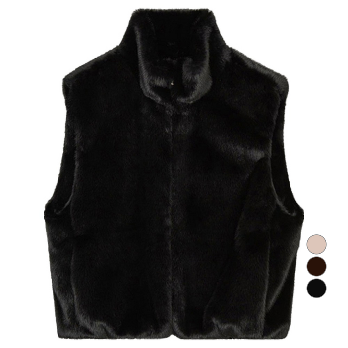 쉬즈미스 여성용 페이크퍼 집업 베스트 자켓 SWUVTO42020