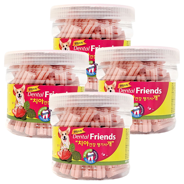 댕댕스타 강아지 덴탈프렌즈 껌, 딸기, 300g, 4개 댕댕스타 강아지 덴탈프렌즈 껌, 딸기, 300g, 4개
