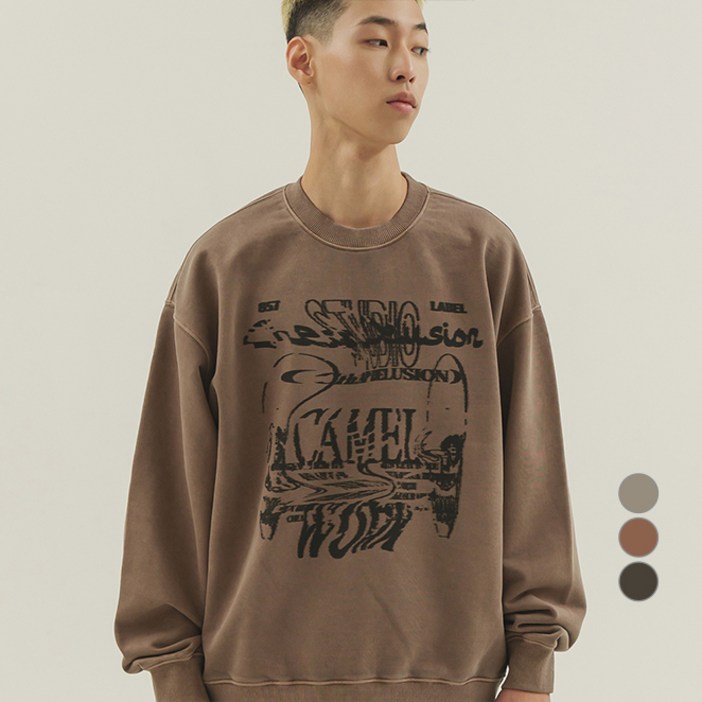 카멜워크 남성용 칩 딜루전 그런지 스웨트 셔츠