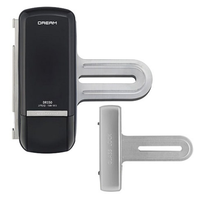 드림 글라스 양문용 유리문 전용 보조키 손잡이 없음 도어락 번호키 DR150N
