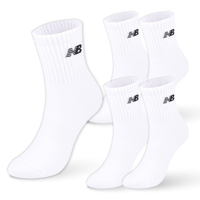 뉴발란스 스탠다드 중목 양말 5팩 NBDSDMDL