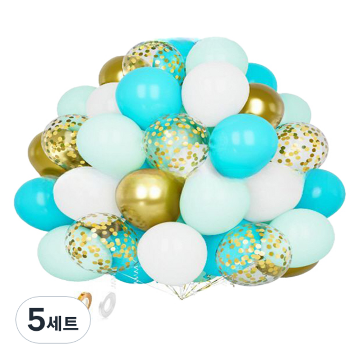 만들하비 컨페티 풍선 30p 세트, 밝은녹색랜덤발송, 5세트