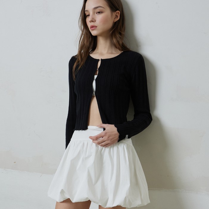 미치코런던 여성용 후크 골지 니트 가디건