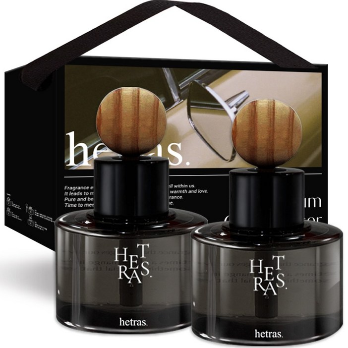 헤트라스 프리미엄 차량용 디퓨저 60ml x 2p 본품 + 리본끈 선물세트, 플라워샵향, 2개