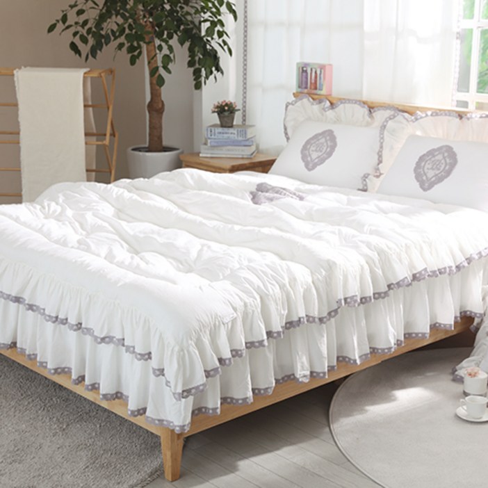 류금숙 여자의침실 광목 프릴레이스 차렵침구 숏롱 풀세트