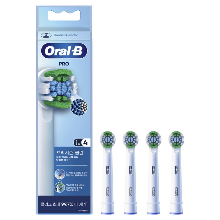 오랄비 전동칫솔 프로 프리시즌 클린 화이트 리필모