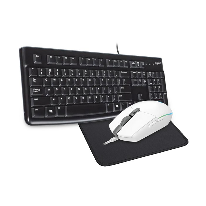 로지텍 K120 NEW 유선 키보드+로지텍 G102 블랙 (벌크) 게이밍 유선 마우스세트, G102 화이트(벌크), K120 G102벌크, 일반형