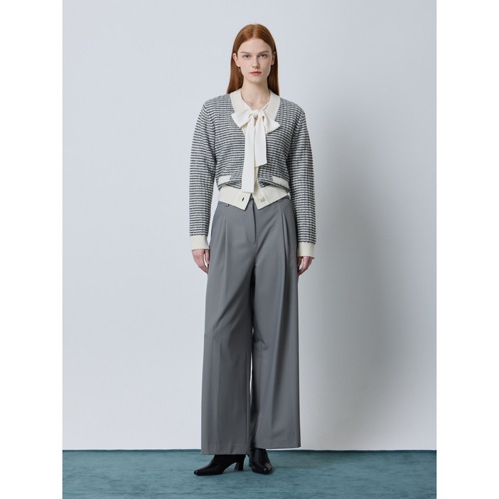 씨씨콜렉트 중계점 벨티드 투턱 와이드 팬츠 C243MSA003 여성 봄 가을 바지