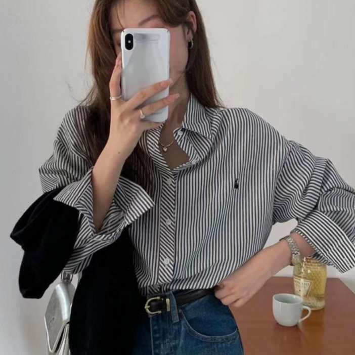 자체제작블랙 래빗 줄무늬 셔츠