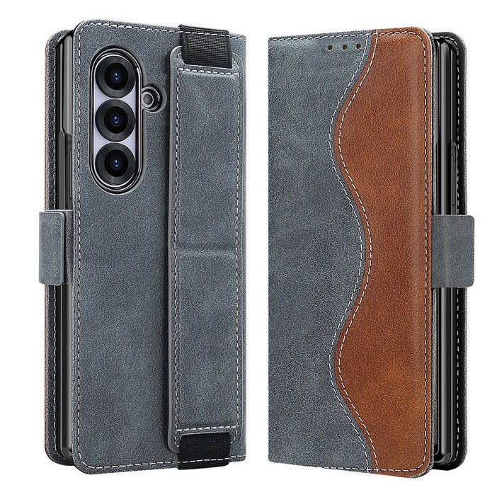 KDNC 갤럭시 Z폴드 핸드스트랩 포켓 가죽 지갑 케이스