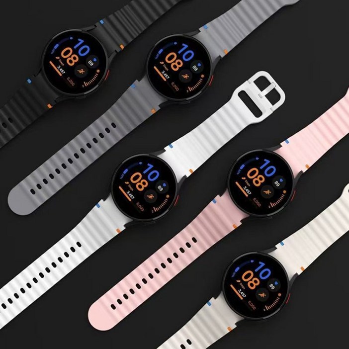 삼성 갤럭시 워치4 40444246MM 골프에디션 날개형 포인트 실리콘 우레탄 시계줄 스트랩 밴드 SMR8608708808905, 카키, 1개