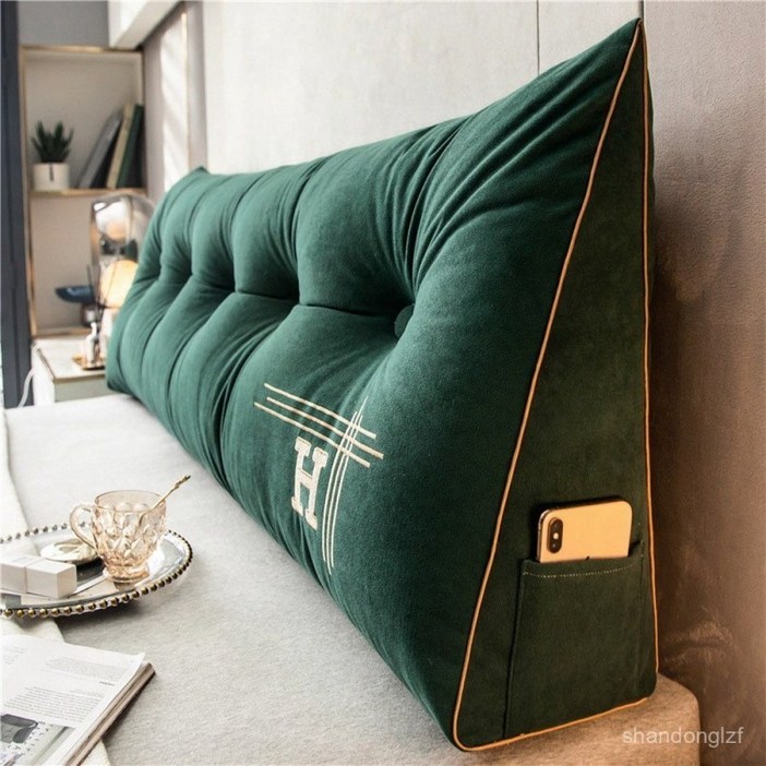 해피유통   등받이 쿠션 삼각 의자 침대 쇼파 대형 헤드 인테리어 등쿠션 롱 거실 허리 받침 베개