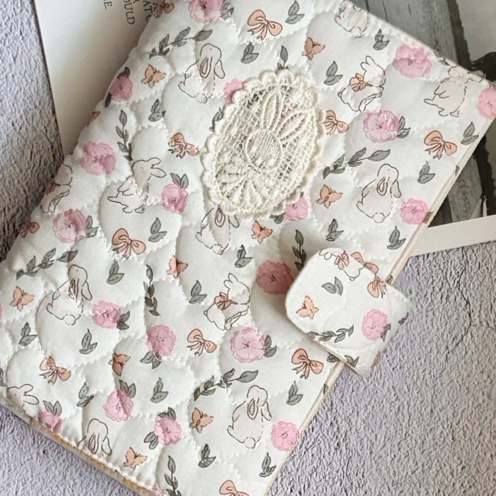 몽쉐리103 사랑스러운토끼 패브릭 플라워 북커버 성경책커버, 스타벅스