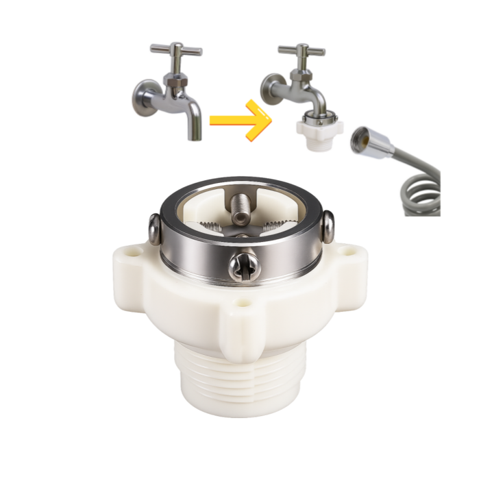 프라니 민자 수도 꼭지 호스 연결 나사형 변환 커넥터, 1개