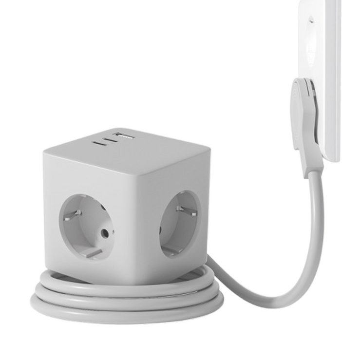 바우토 납작 큐브 고용량 멀티탭 콘센트 3구 usb 4000W