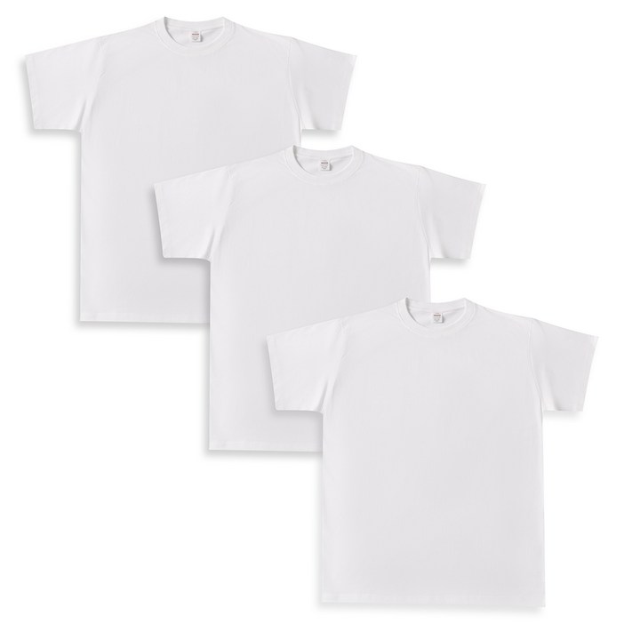 111 베이직 면 26수  라운드 반팔면티 3P세트 베이잉