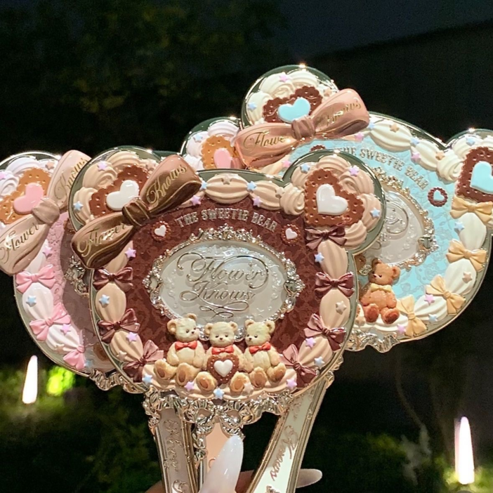 플라워노즈 거울 스위티베어 손거울, 1개, 민트블루