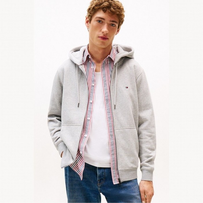 타미힐피거 TOMMY HILFIGER 플래그 로고 후드 집업 T12G0TKJ010MT1P01 482375