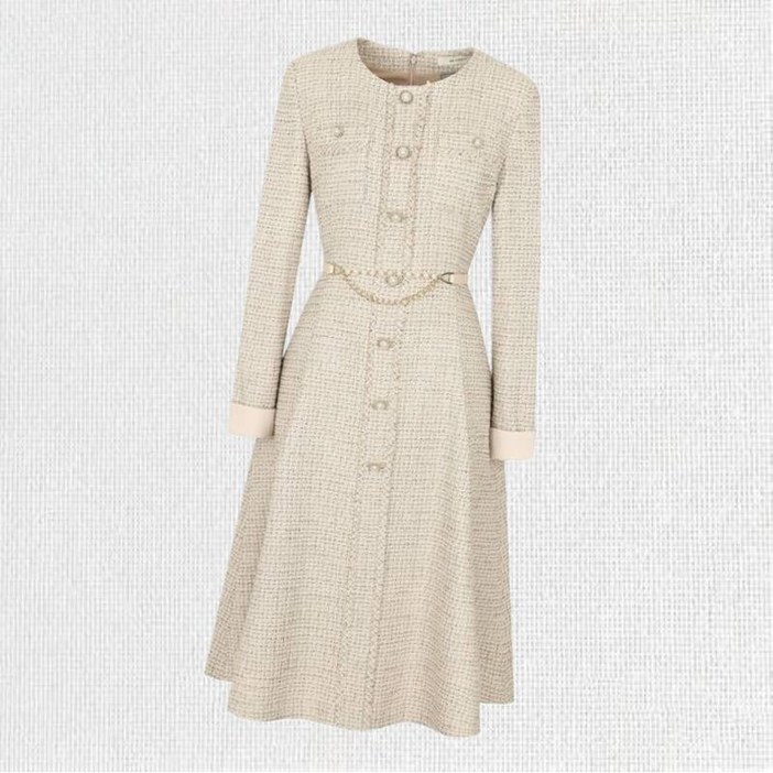 롤업 프린지 펄 트위드 원피스 GN3A0OP16 616084