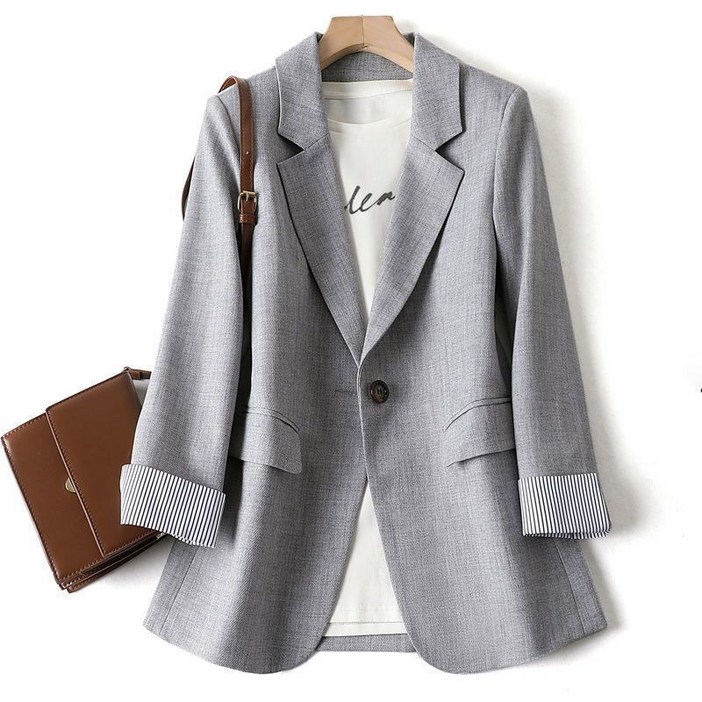 POMTOR 여성 봄 가을 슬림 양복 코트 빅사이즈 긴팔 정장 자켓 S4XL