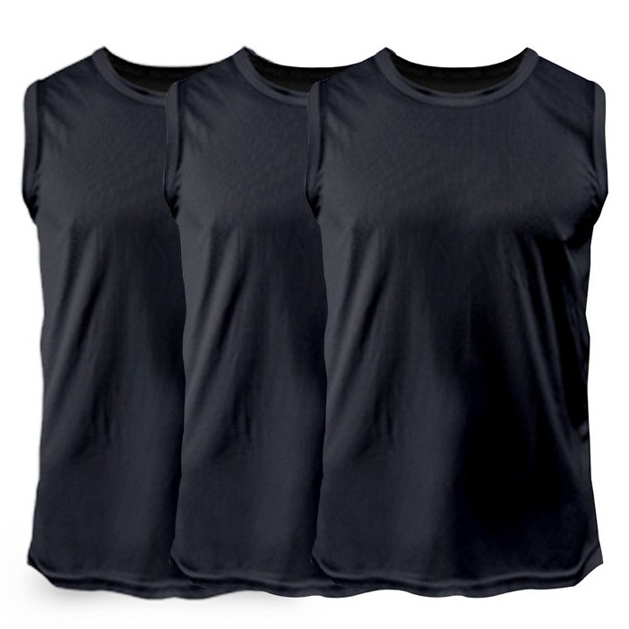 2XL7XL 언룩 빅사이즈 쿨 드라이 골지 머슬 민소매 런닝 3장세트