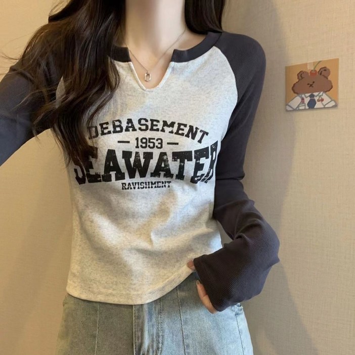 COSYEVNO  여성 봄 가을 슬림핏 래글런 긴팔 티셔츠 TZKcxtx-2