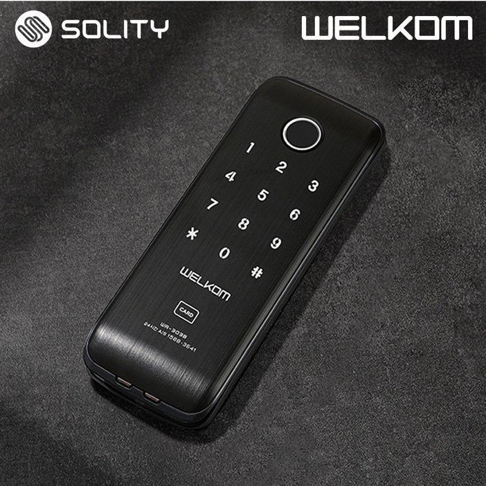 웰콤 WR-303B 디지털도어록 지문인식+카드키4개 현관문 번호키 즉시잠금 현관문도어락 아파트 빌라 방화문 보조키형 도어락 허수기능 내부이중잠금 음량조절가능, 고객직접설치, 웰콤 WR-303B