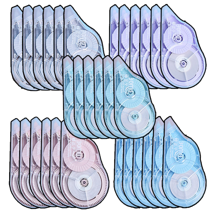 수정킹 원형 대용량 대량 수정테이프 30M, 30개, 파스텔 혼합 세트