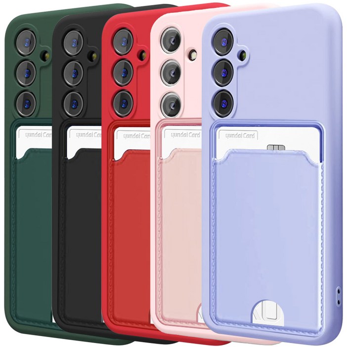 벌크온 갤럭시 A17 카드 수납 포켓 카메라 보호 풀커버 실리콘 컬러 휴대폰 케이스