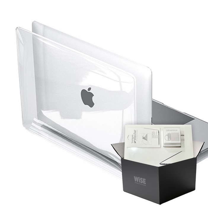 와이즈 맥북에어 11인치 투명 하드 케이스트랙패드 필름어댑터 케이스 A1370 A1465