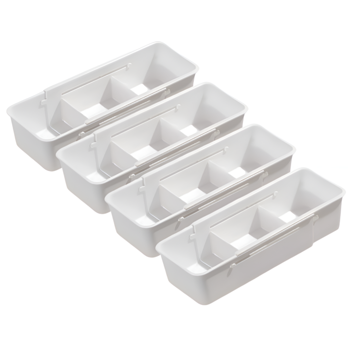 윈드클라우드 길이조절 탈부착 칸막이 다용도 수납 정리함, 4개, 퓨어화이트S